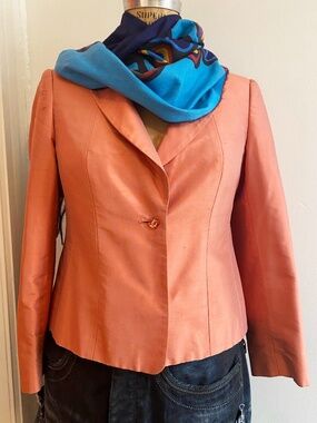 Talbots Petites pink silk jacket size 6